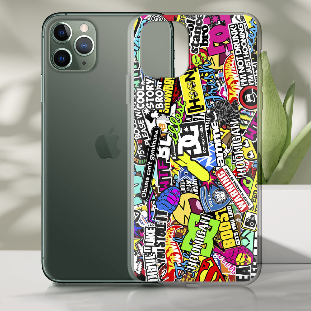 Чохол Boxface iPhone 11 Pro Max Multicolored Inscriptions Прозорий силікон (38194-up880-38194) - фото 2