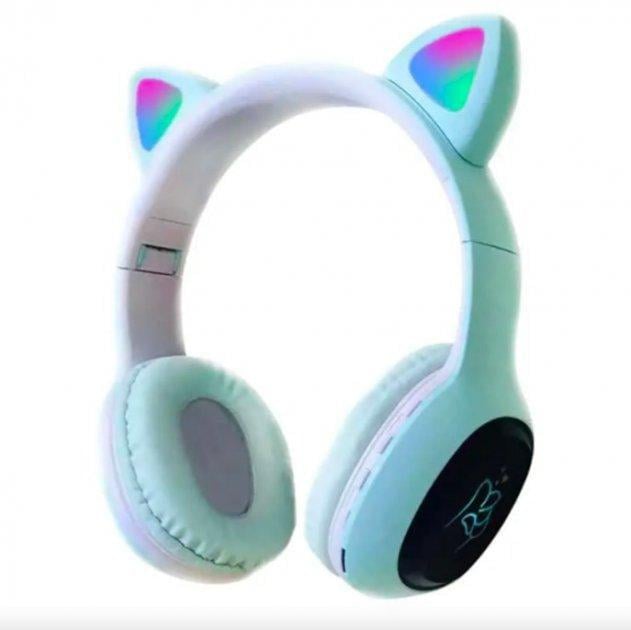 Наушники беспроводные с кошачьими ушками CATear P58m Bluetooth Бирюзовый