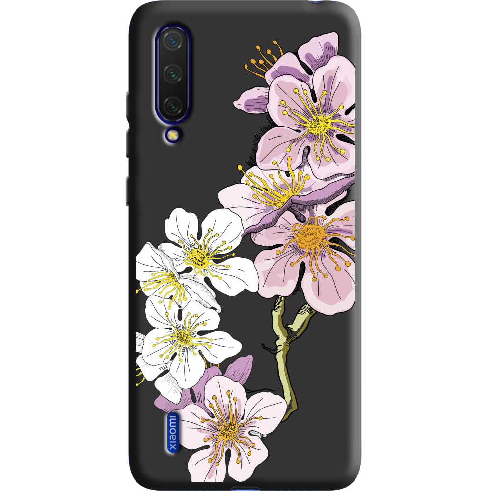 Чехол BoxFace Xiaomi Mi 9 Lite Cherry Blossom Черный силикон (38311-cc4-38694)