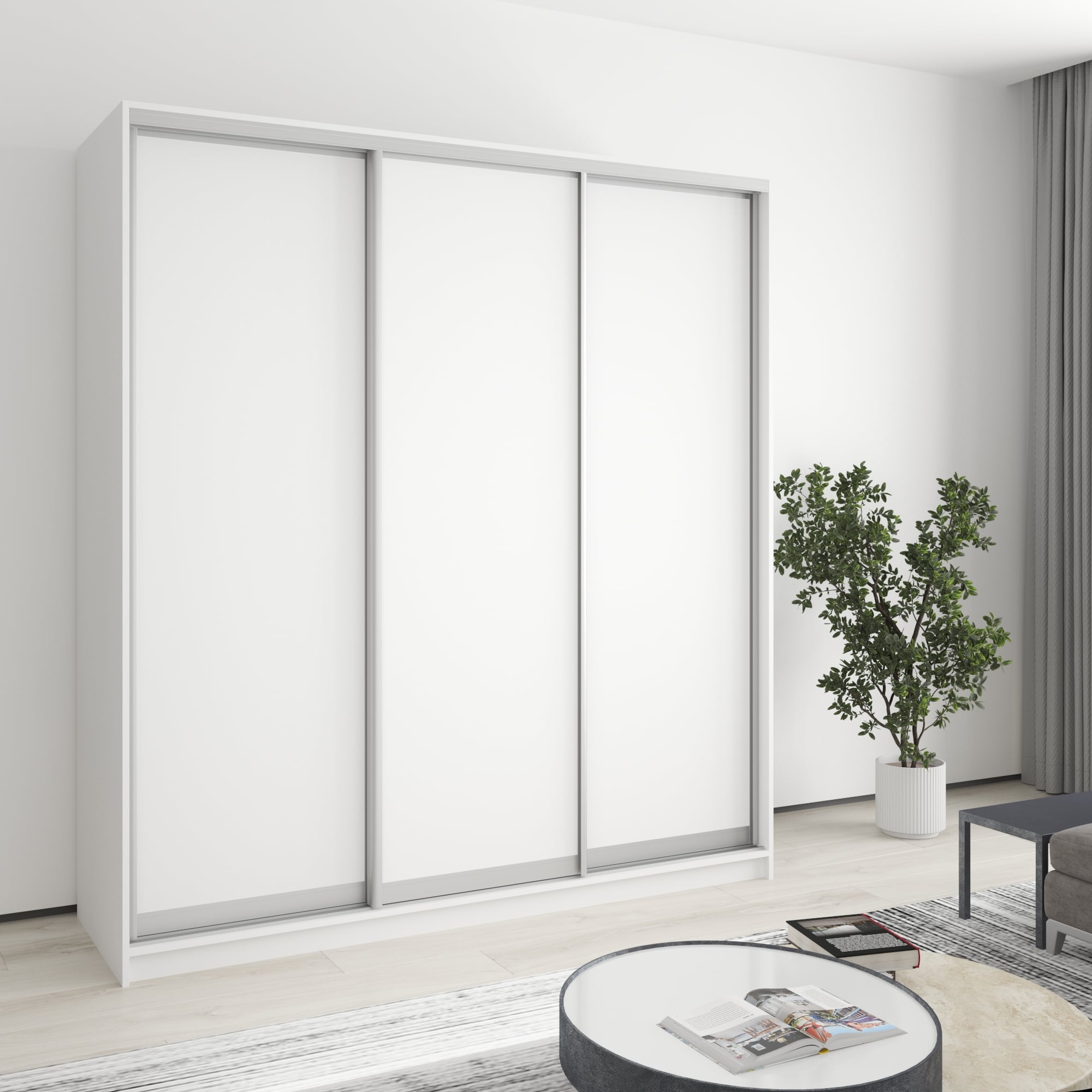 Шкаф-купе трехдверный Mebel Star Стандарт AL MBS-2819 190х45х210 см Аляска белый (1003869)