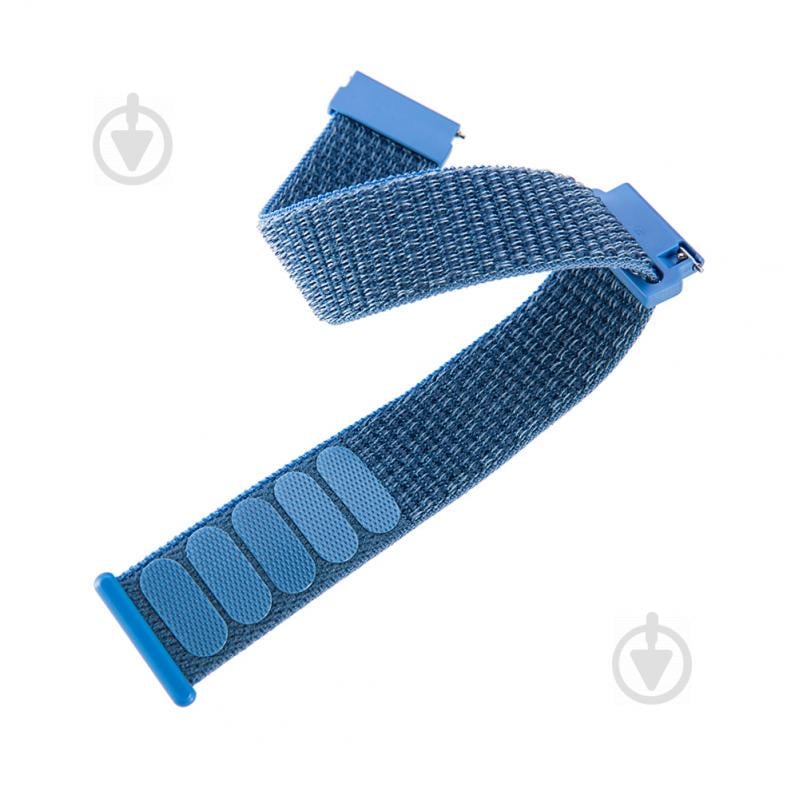Ремешок BeWatch 20мм нейлоновый липучка универсальный для смарт часов Голубой (1011302)
