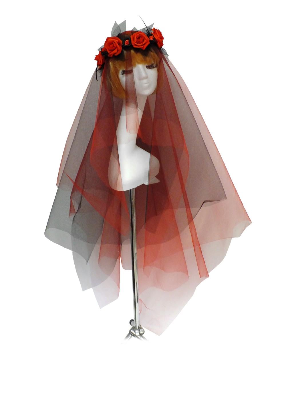 Веночек Санта Мария с фатой (18-1002BLK-RD)