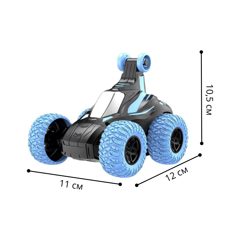 Машинка-перевертень інтерактивна трюкова Stunt Toy Car зі світломузикою та обертанням на 360° Блакитний (10379967) - фото 10