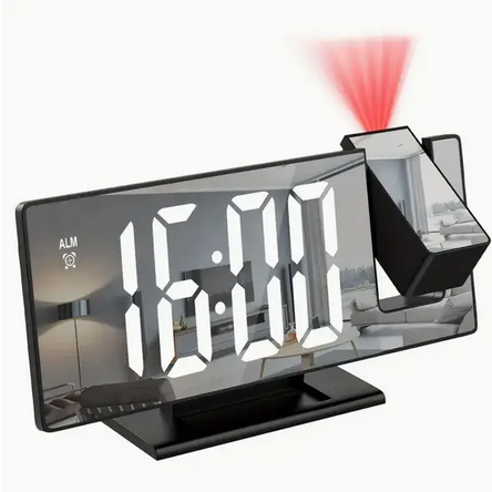 Часы настольные с проекцией времени зеркальные от USB с будильником (DS-7700) Часы настольные с проекцией времени зеркальные от USB с будильником (DS-7700)