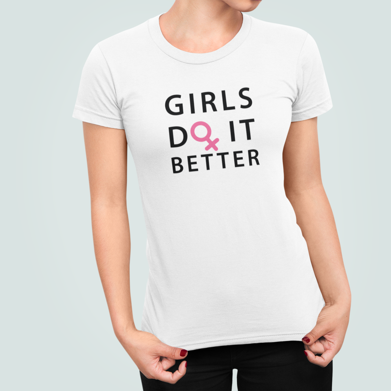 Футболка женская Stedman с принтом "Girls do it better" S Белый (ПН421-6)