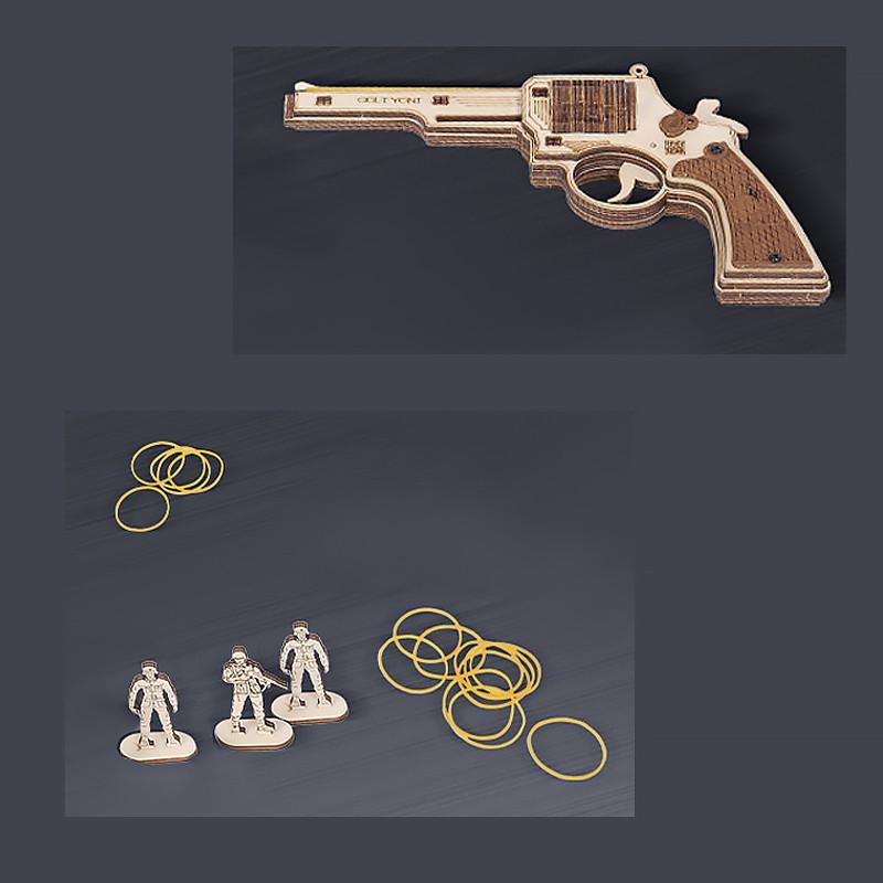 Конструктор деревянный 3D Unique JSP202 Colt Revolver 44 детали - фото 2
