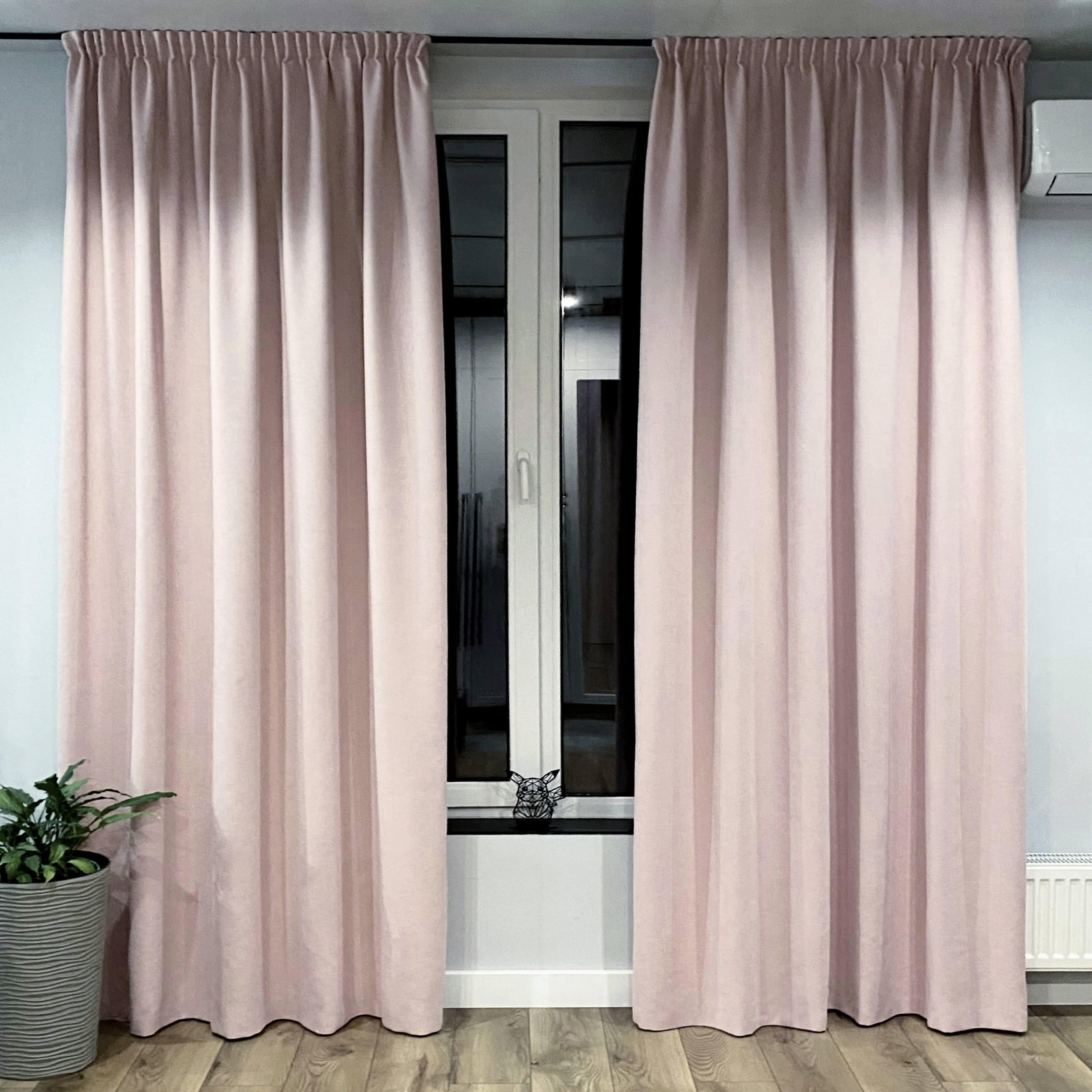 Шторы на тесьме микровелюр 150x250 см 2 шт. Светло-розовый (402097-МТ2/150)