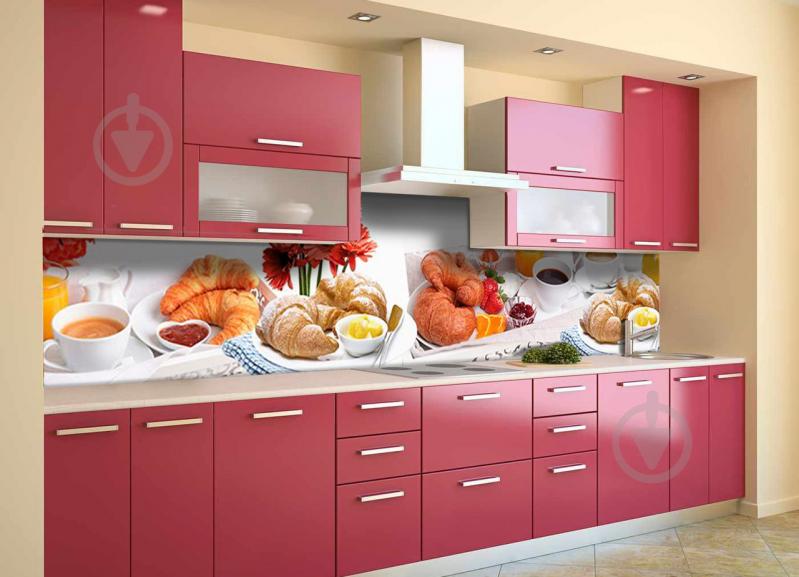 Скинали на кухню Zatarga «Круасаны» 600х2500 мм виниловая 3Д наклейка кухонный фартук самоклеящаяся Z180516