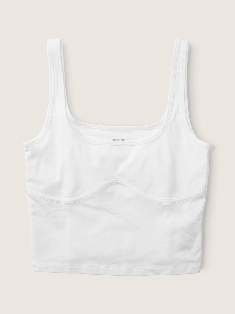 Спортивный топ женский Victoria's Secret Cotton Contour Crop Tank Top L Белый (2033308806)