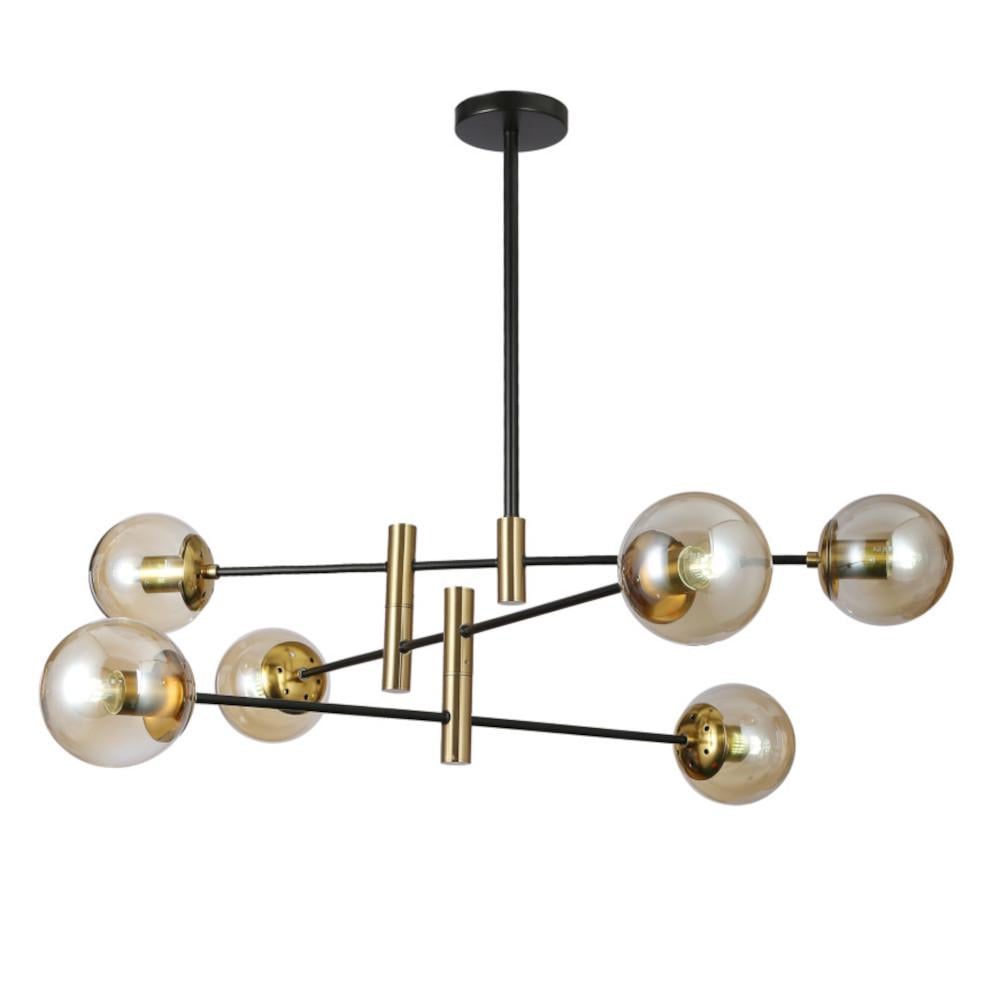 Люстра подвесная 909LXL3012-6 BK+BR - фото 1 Люстра подвесная 909LXL3012-6 BK+BR - фото 1