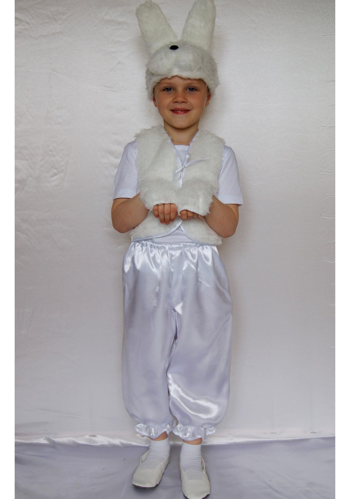 Карнавальный костюм Зайчик серый, рост 104-116 см