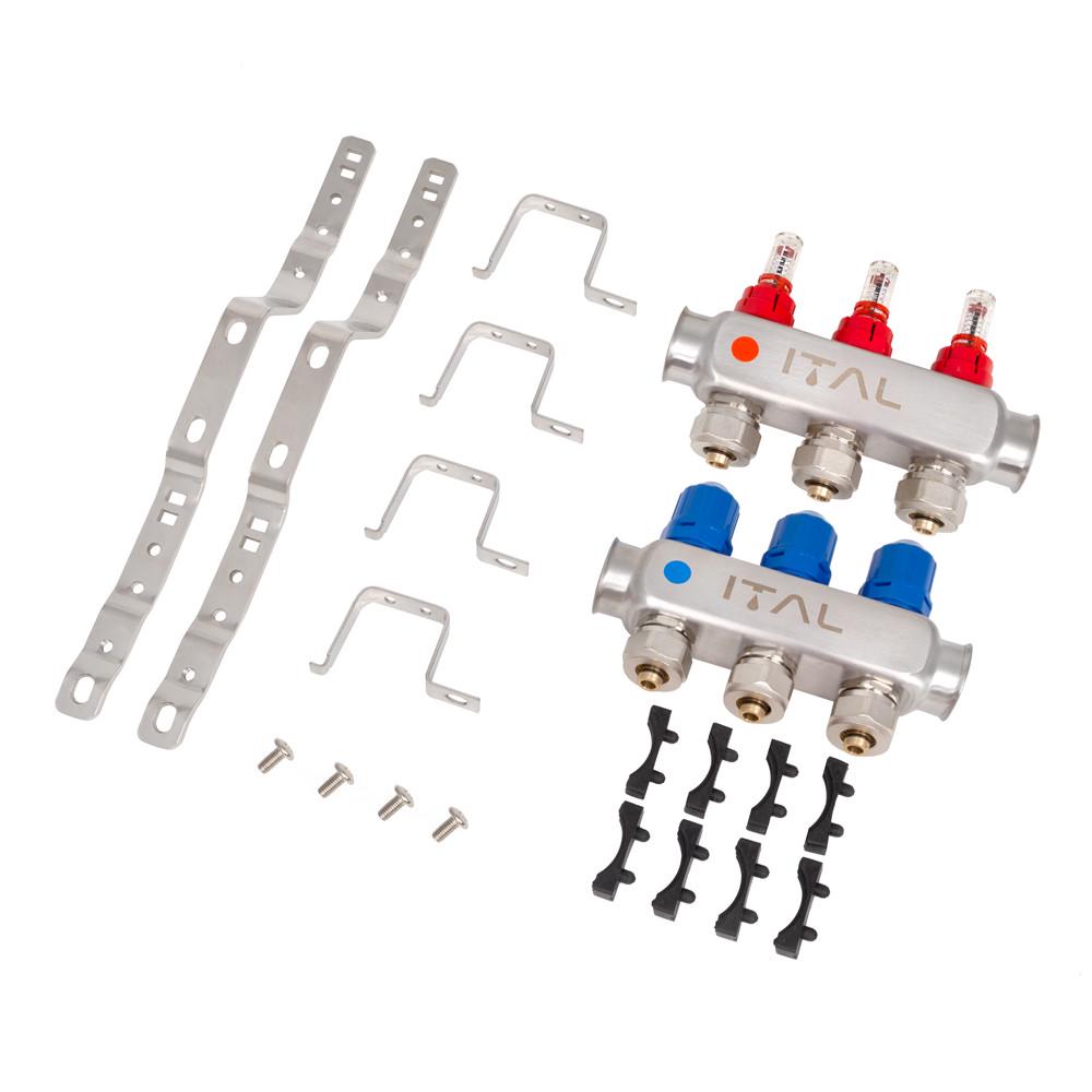 Колекторний блок із витратомірами Ital HC1-03 x 3/4"Ek нержавіюча сталь - фото 2
