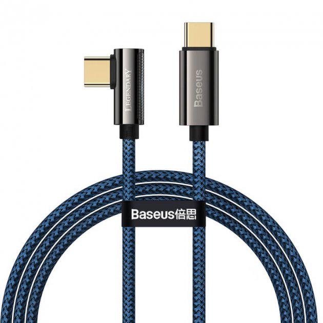 Кабель BASEUS Type-C to Type-C Legend Series Elbow Fast Charging Data Cable 100 W 5 A 2 м Blue (CACS000703)