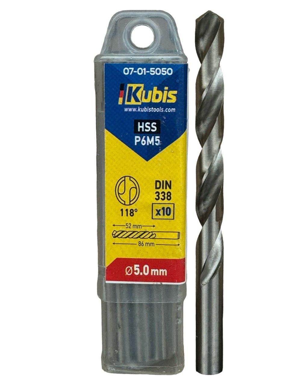 Сверло по металлу Kubis Р6М5 5 мм (07-01-5050)