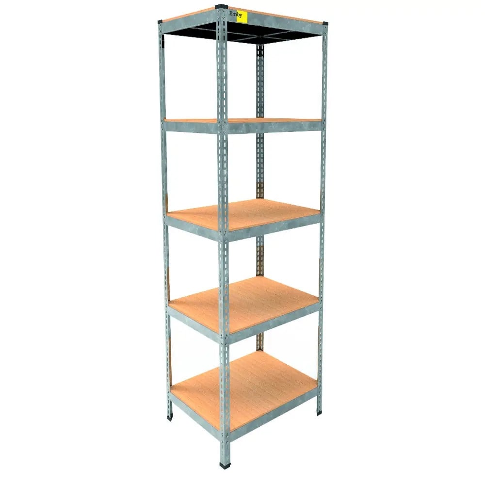 Стелаж металевий Emby Light Series оцинкований 5 полиць ДСП до 100 кг 2100х600x450 мм (65d33a256fb0382fce23f013)