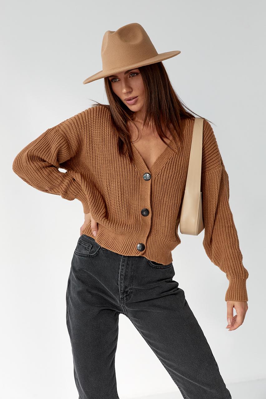 Кардиган укорочений M Коричневий (9528406)