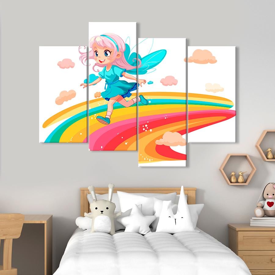 Картина в детскую комнату Фея в голубом платье 149x106 см (A1454-4)