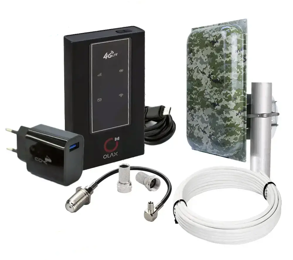 Интернет-комплект с Wi-Fi роутером 4G Olax MF981 и антенна Maxi MIMO 22 dBi 824-960 МГц/1700-2700 Милитари (1905887358)