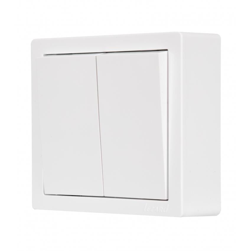 Вимикач двоклавішний Lezard Leto Білий (752-0200-101)
