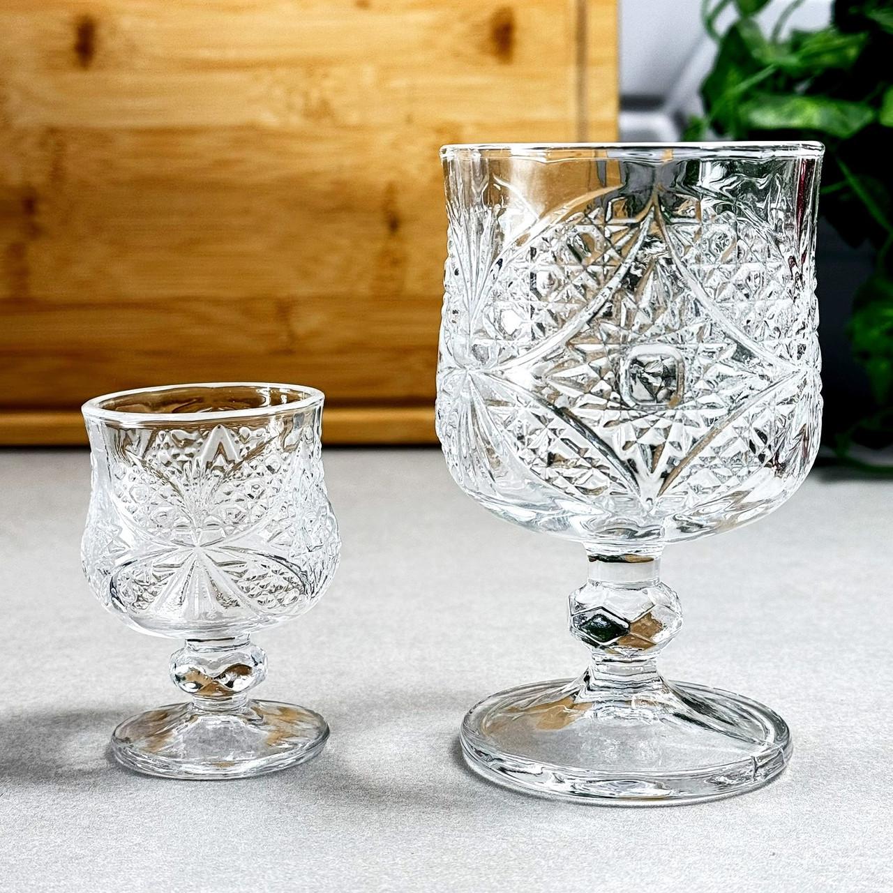 Набір келихів і чарок скляні Метелики 185/50 мл (DSKB161A/L12)