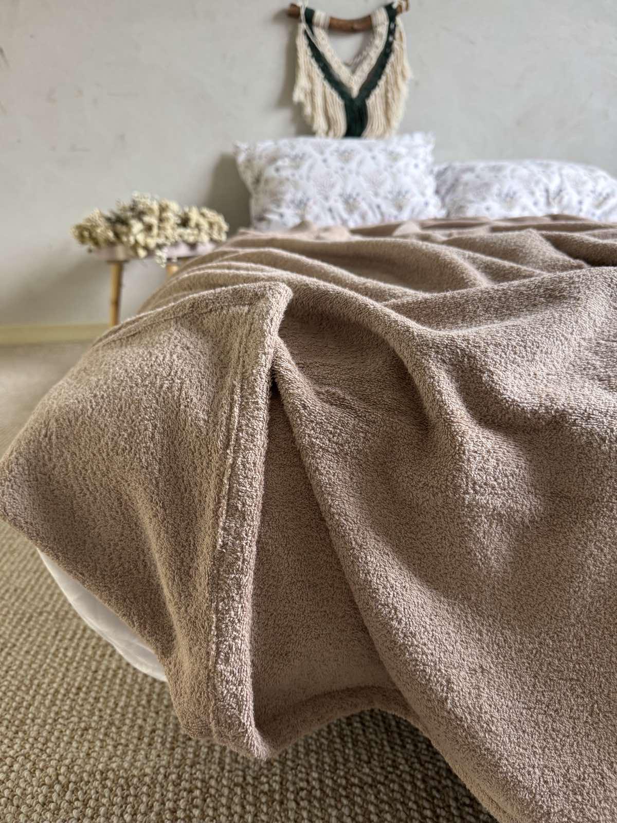 Простынь-покрывало махровое ZEINTEX MADEIRA хлопковое 150х220 см Капучино (26984066) - фото 3