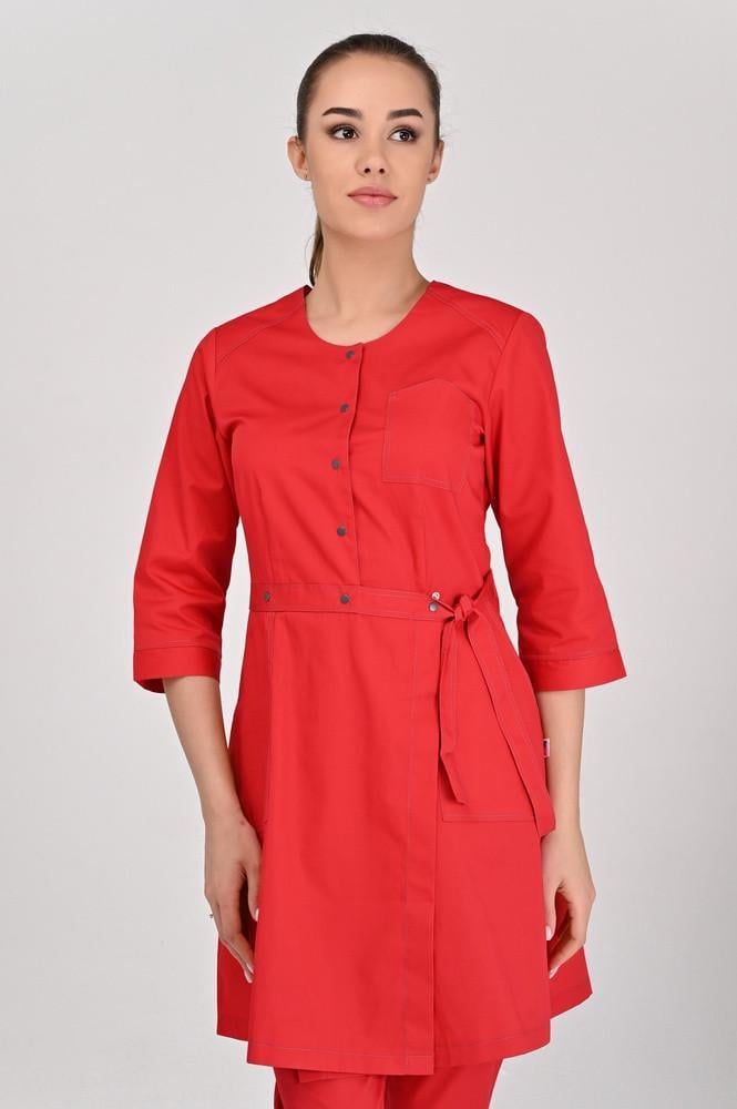 Халат TopLine Калифорния рукав 3/4 р. 44 Красный/Темно-Серый (11934-(44)крас. -стр. т.сер)