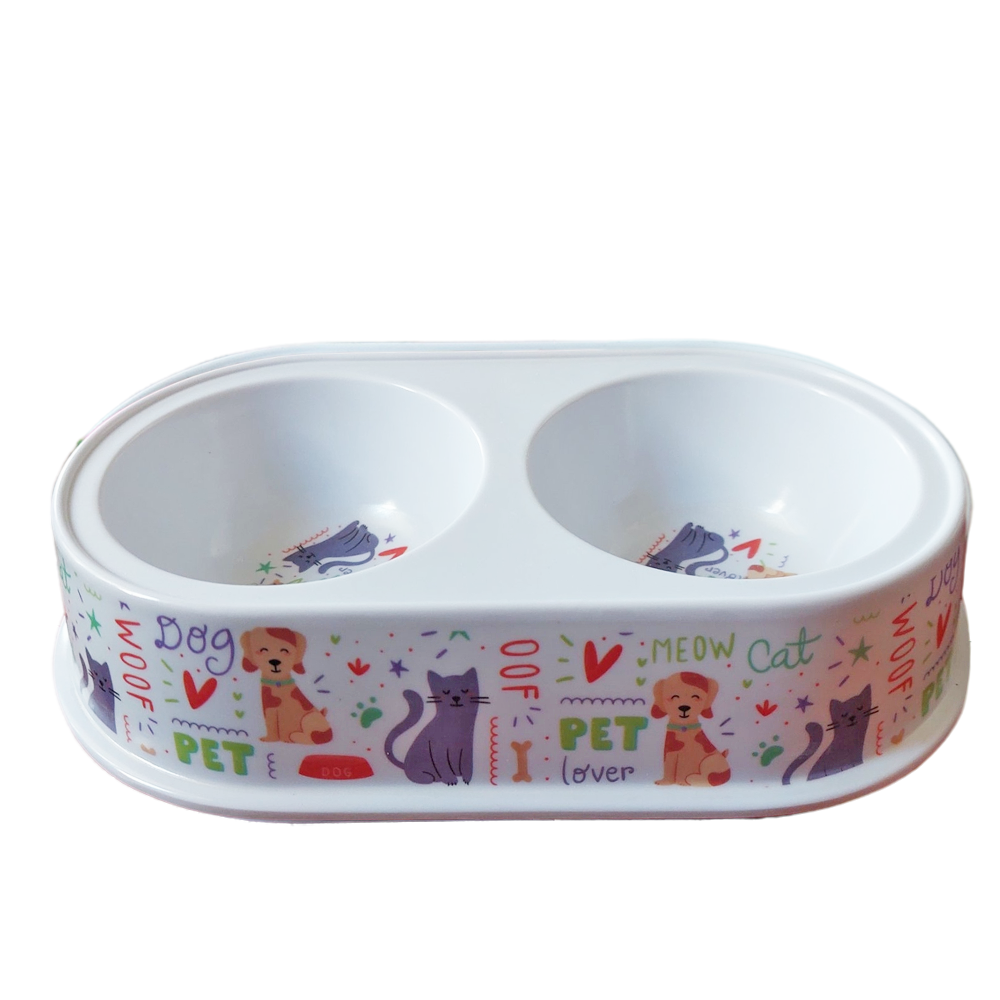 Миска для котів і собак пластикова з малюнком 24х14 см 150 мл (2584678560)