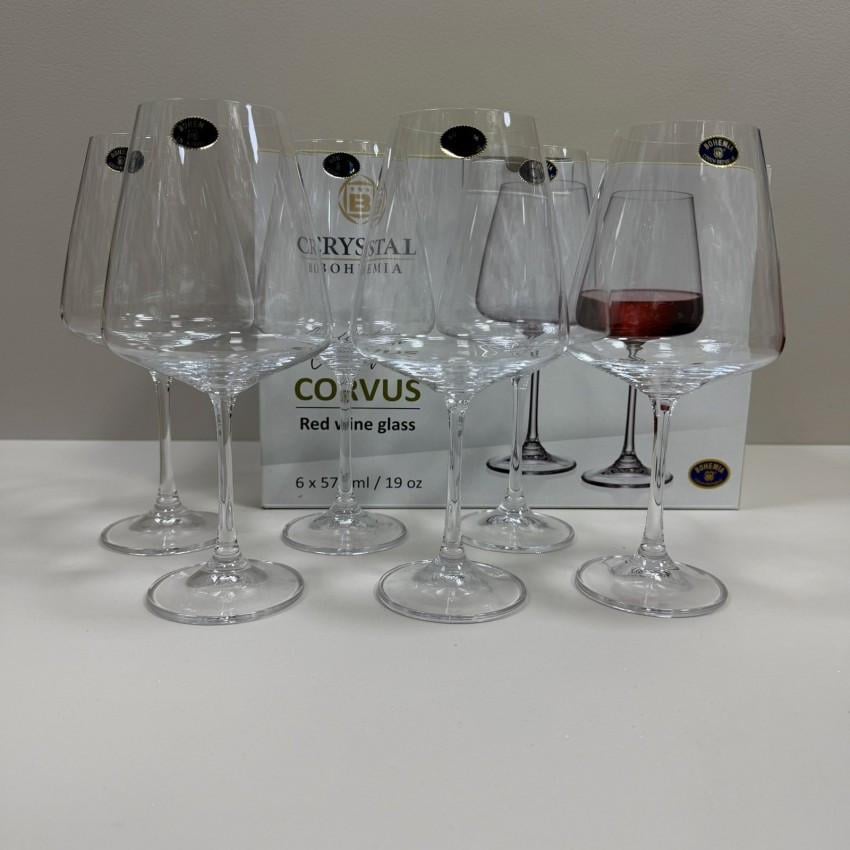 Набір келихів для вина Corvus Crystal Bohemia b1SC69/570 6 шт. 570 мл 22,5х11,5 см (2818101290) - фото 2 Набір келихів для вина Corvus Crystal Bohemia b1SC69/570 6 шт. 570 мл 22,5х11,5 см (2818101290) - фото 2