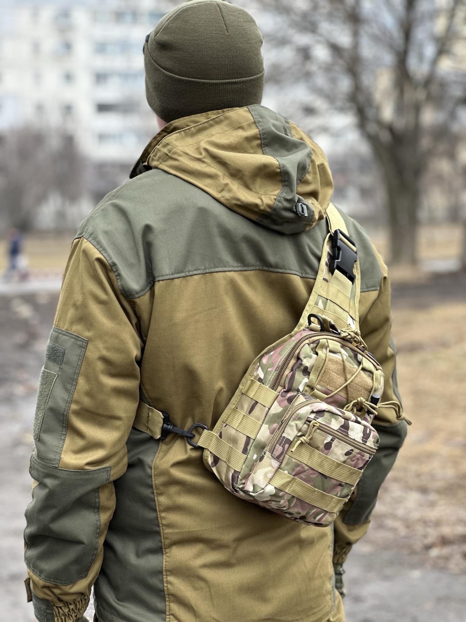 Сумка-слинг однолямочная Tactic с системой molle 7 л Multicam (095-multic) - фото 3