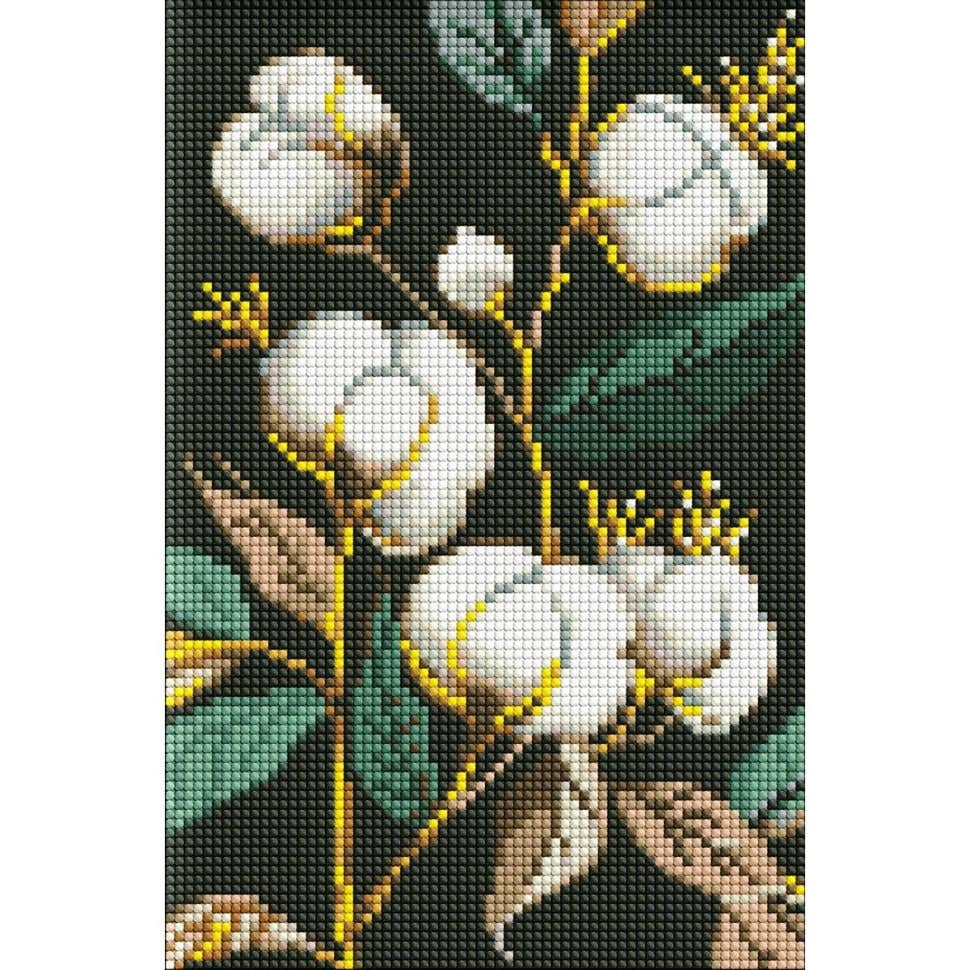 Алмазная мозаика Идейка Белоснежный хлопокс АВ стразами 20х30 см (AMC7744)