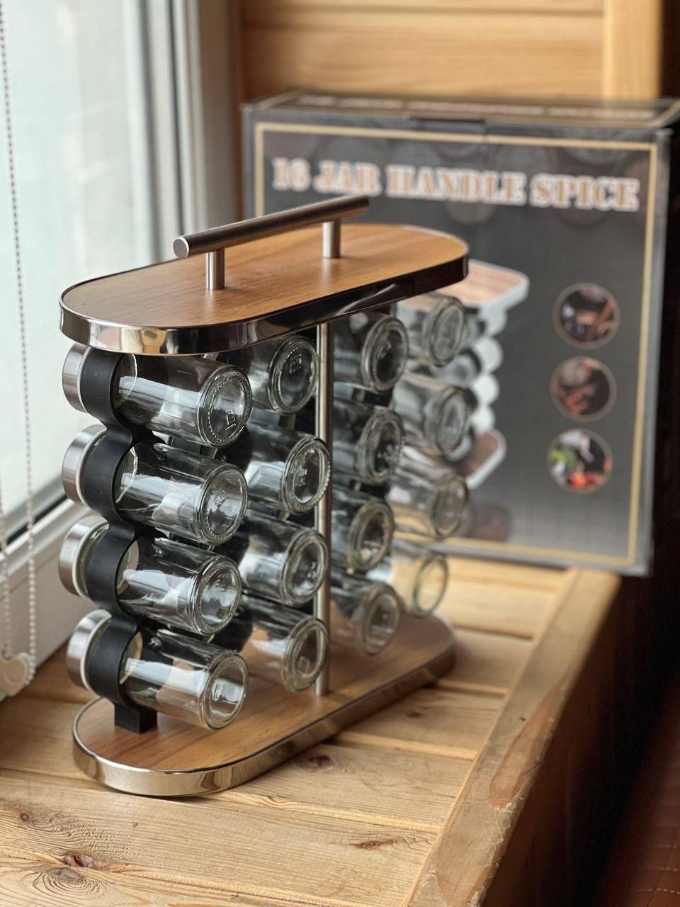 Набір ємностей для спецій на підставці 16 шт. - фото 5 Набір ємностей для спецій на підставці 16 шт. - фото 5