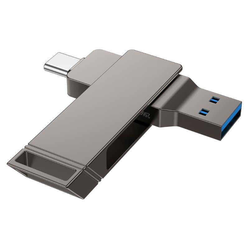 Флеш-пам'ять USB Hoco UD15 256 Гб USB-A/USB-C Grey (17546) - фото 4 Флеш-пам'ять USB Hoco UD15 256 Гб USB-A/USB-C Grey (17546) - фото 4