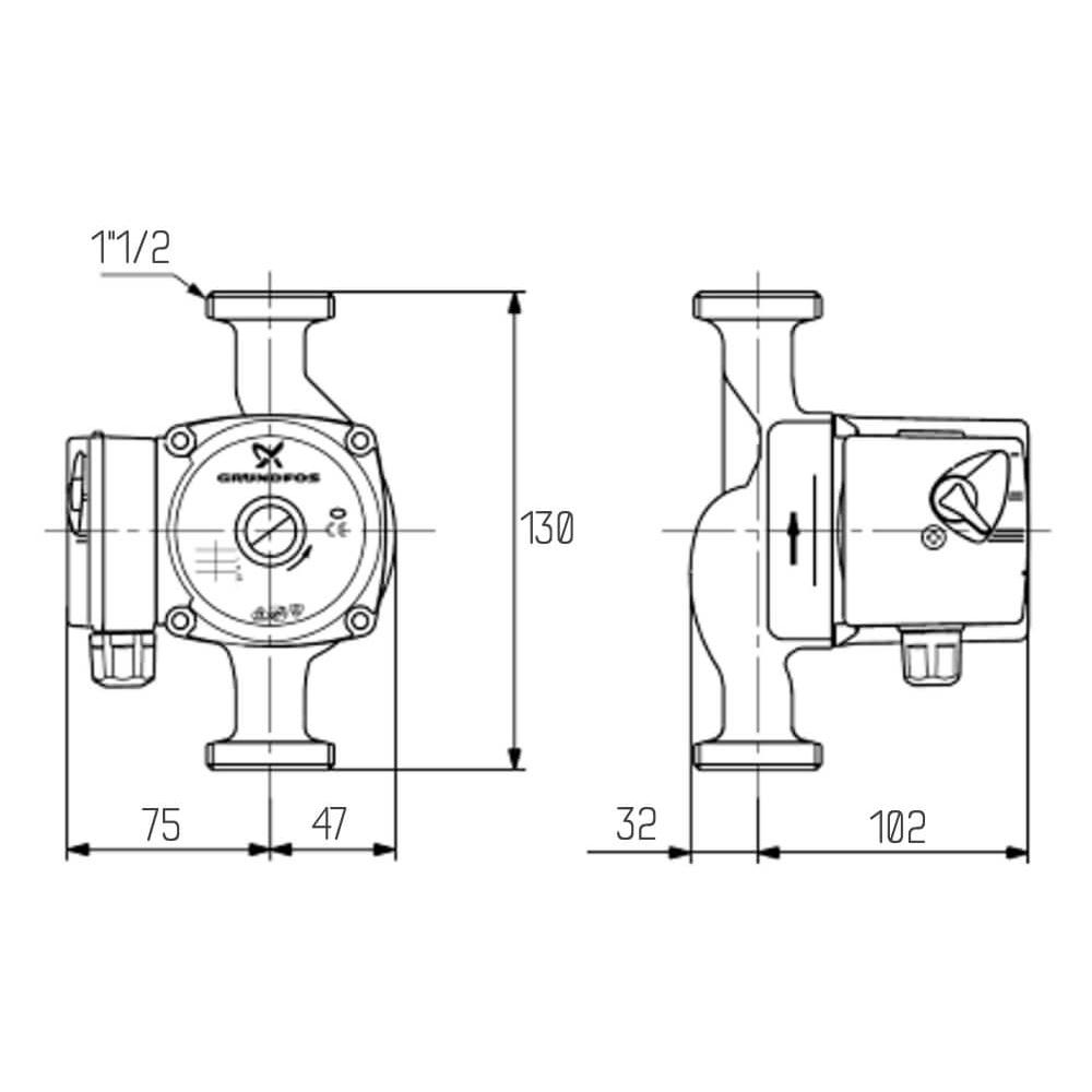 Циркуляционный насос Grundfos 25/60 Icma № Р321 (VD00006570) - фото 2