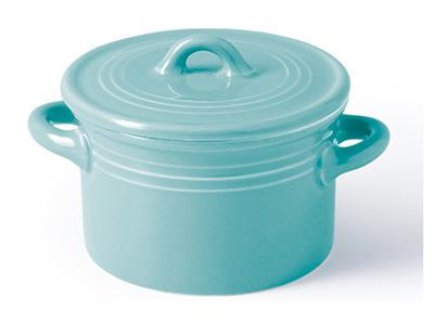 Каструлька порцелянова Fissman Margaret з кришкою 10х6 см Блакитний - фото 1