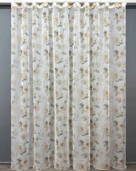 Тюль батист Білий/Зелений/Помаранчевий (1865т)