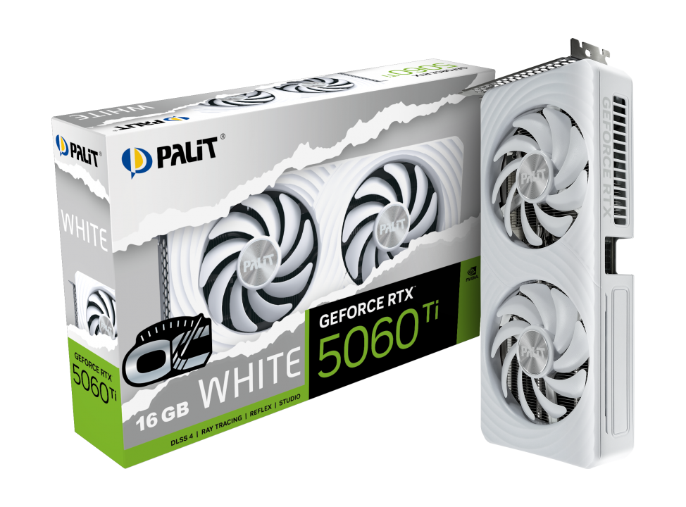 Видеокарта RTX 5060 Ti 16GB GDDR7 White OC Palit (NE7506TU19T1-GB2061M)