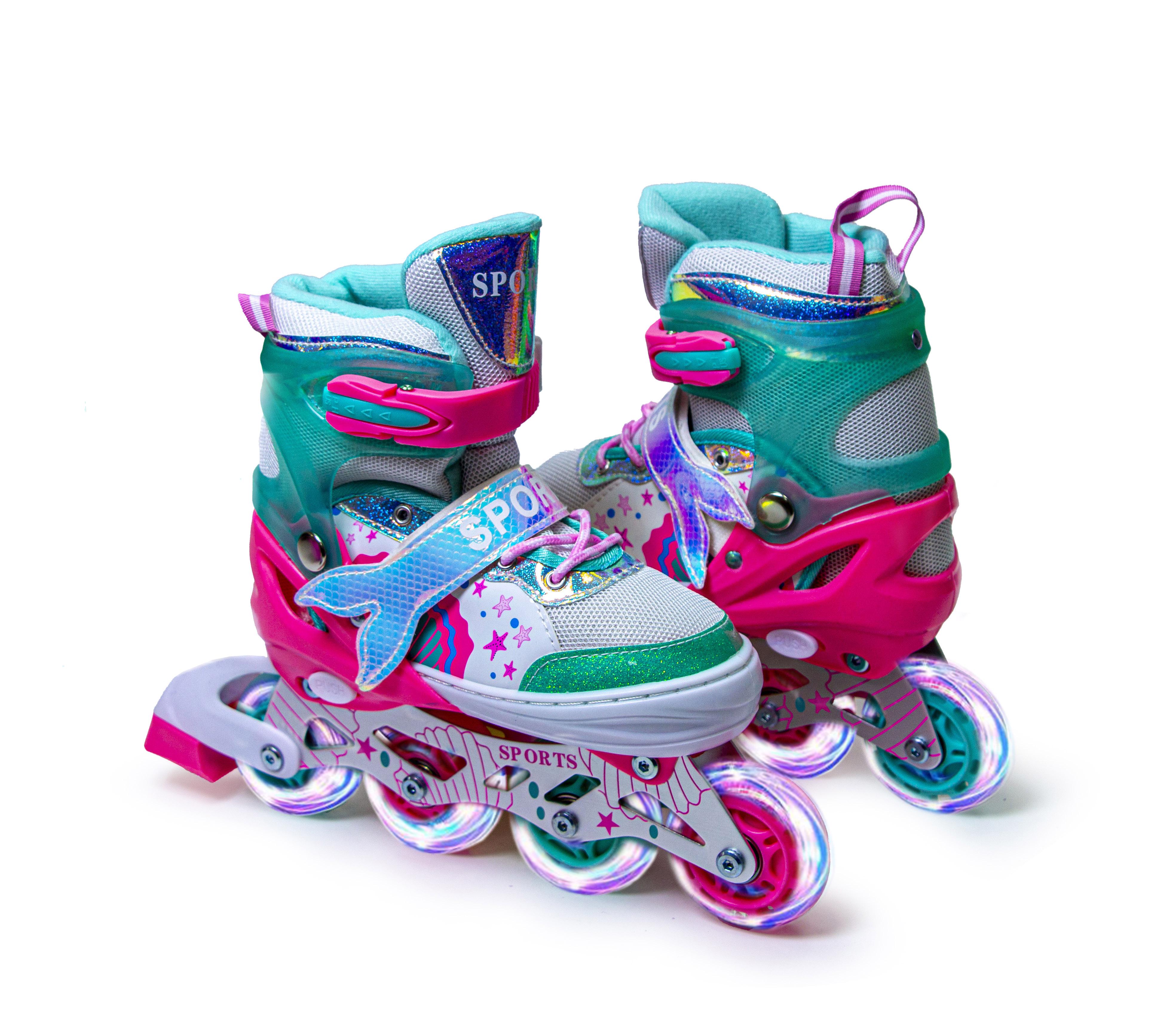 Ролики раздвижные Scale Sports Tiffani Mermaid со светодиодами р. 30-33 (1801003701)