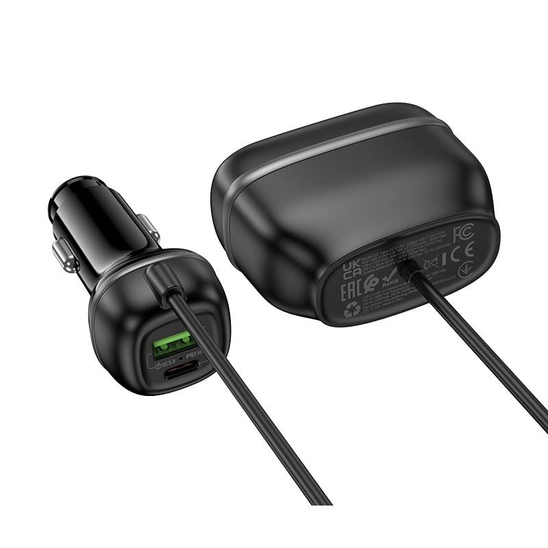 Зарядное устройство автомобильное Hoco Z59 Rank 48W dual port PD30W+QC3.0 dual cigarette lighter slot car charger Black (6942007641500) - фото 5 Зарядное устройство автомобильное Hoco Z59 Rank 48W dual port PD30W+QC3.0 dual cigarette lighter slot car charger Black (6942007641500) - фото 5