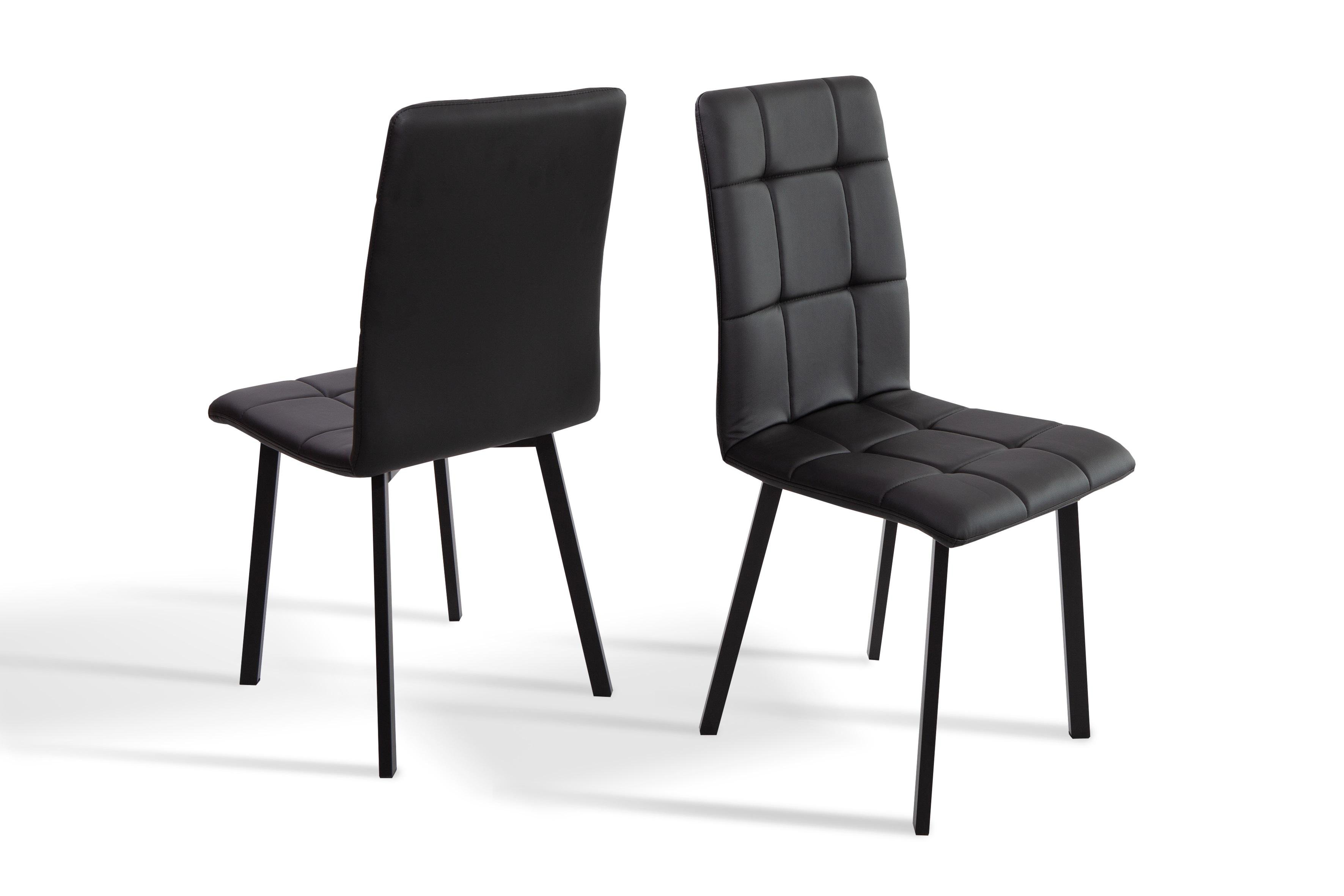 Стул кухонный Мікс Меблі Тринити комплект 2 шт. Металл/Кожзаменитель FLY2230 Черный