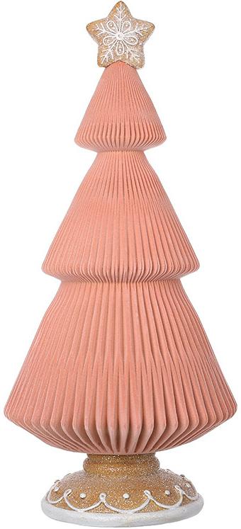Фигура декоративная Зефирно-Пряничная Елка с флоковым напылением 44 см Темно-Розовый