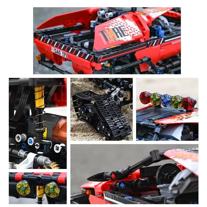 Конструктор Спортивний позашляховик на гусеничному ходу на дистанційному управлінні 1381 деталь Червоний (2402604451) - фото 4 Конструктор Спортивний позашляховик на гусеничному ходу на дистанційному управлінні 1381 деталь Червоний (2402604451) - фото 4