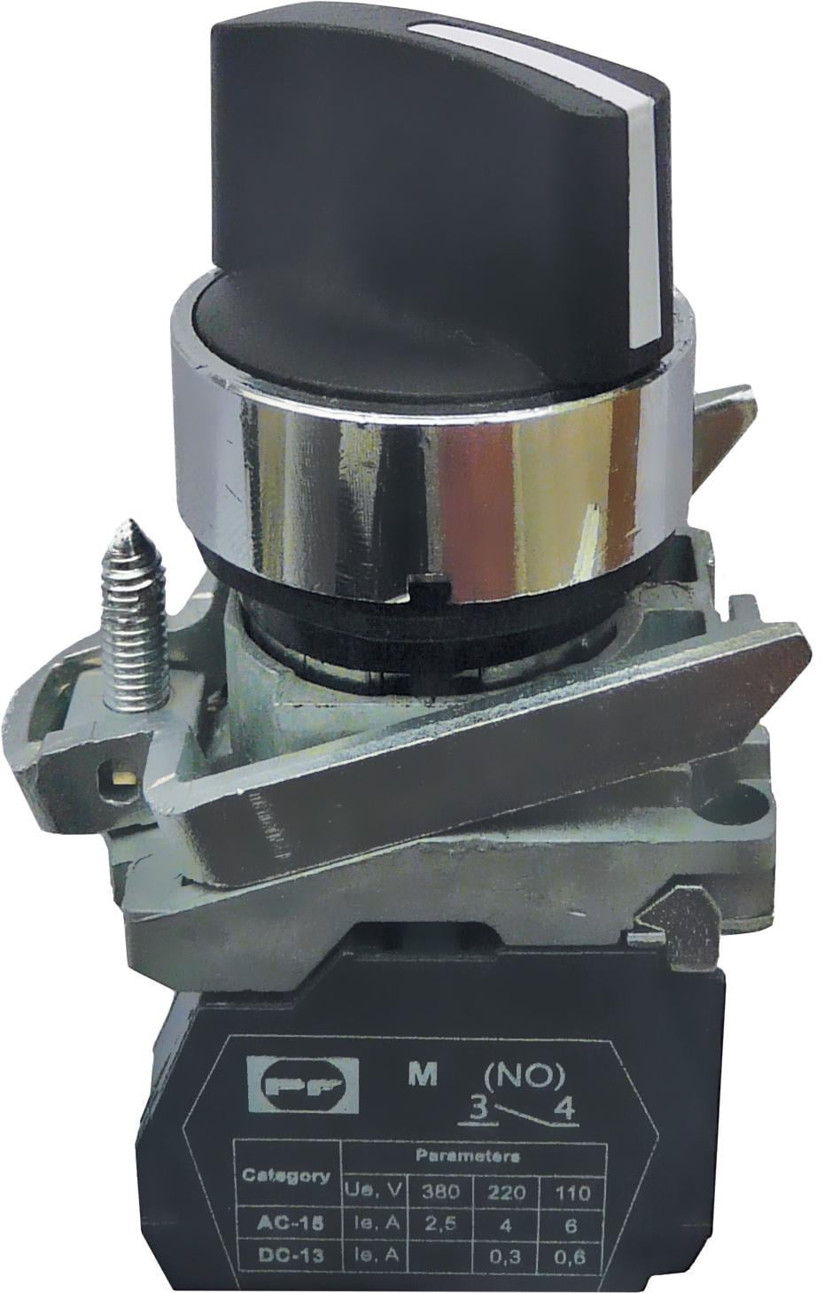 Переключатель PROMFACTOR FP4-BD33 2NО Черный (FP4-BD33)