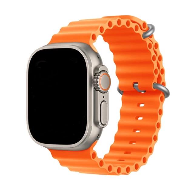 Ремінець силіконовий Ocean Band для Apple Watch 42/44/45/49 мм Series Ultra/SE/8/7/6/5/4/3/2/1 Помаранчевий