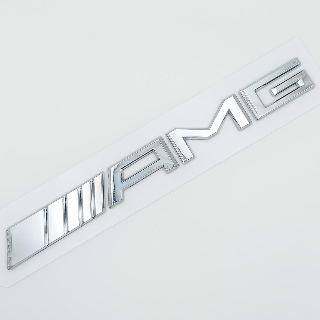 Эмблема надпись AMG Mercedes Benz 2012-2014 года ABS 20х2 см Хром глянцевый (2679520107)