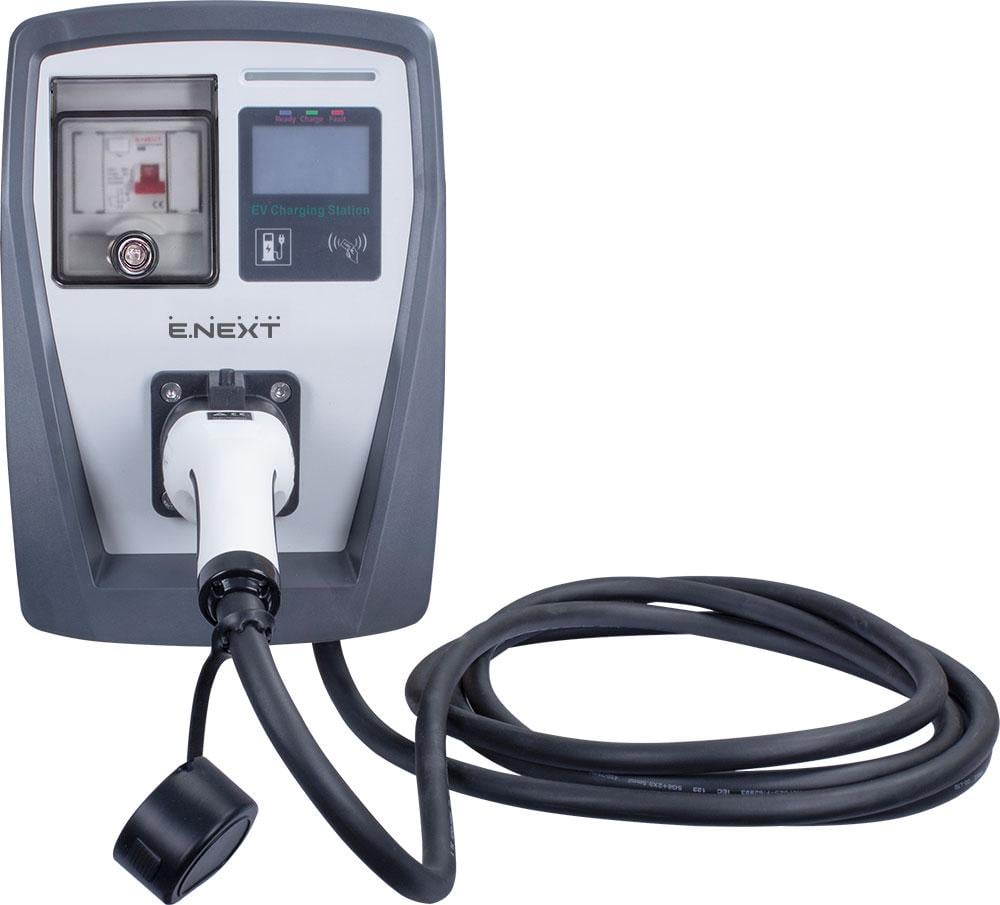 Зарядная станция для электромобиля E.NEXT e.charge.pro.7T2C.OCPP 1Ф 7,4кВт 10-32А 230В Type 2 кабель 5 м с функцией биллинга IP54 (p085208)