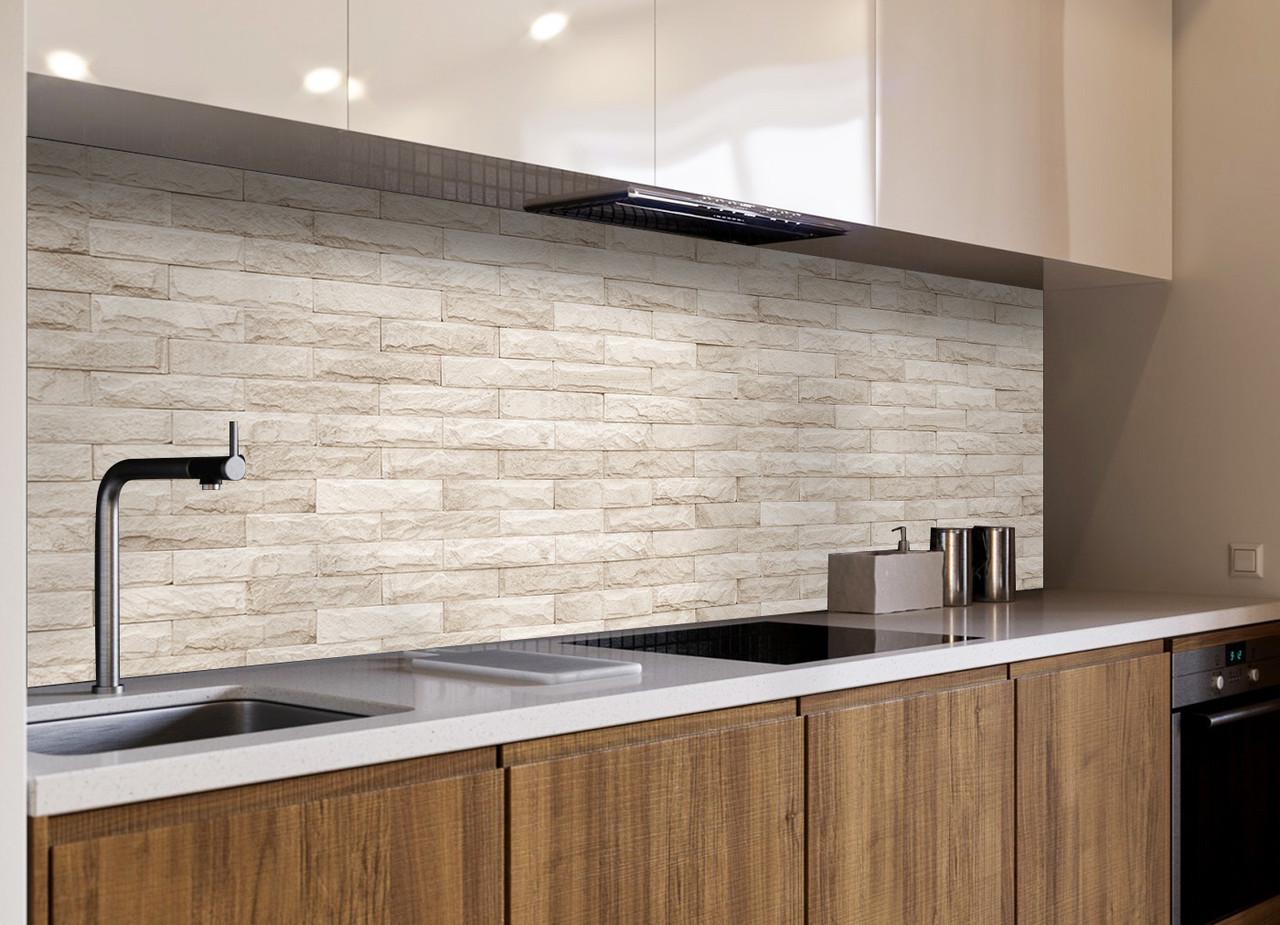 Кухонный фартук Текстура 04 из самоклеющейся виниловой пленки 65х250 см Бежевый