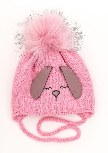 Шапка детская для девочек Банни D862 хлопок 38-42 см Розовый