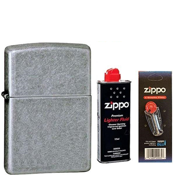Зажигалка ZIPPO 121FB Classic Antique Silver Plate бензин/кремни