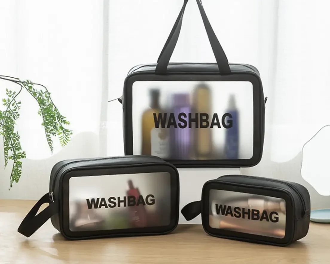 Комплект косметичок-органайзерів 3в1 водонепроникний прозорий Чорний (2449069662) - фото 3