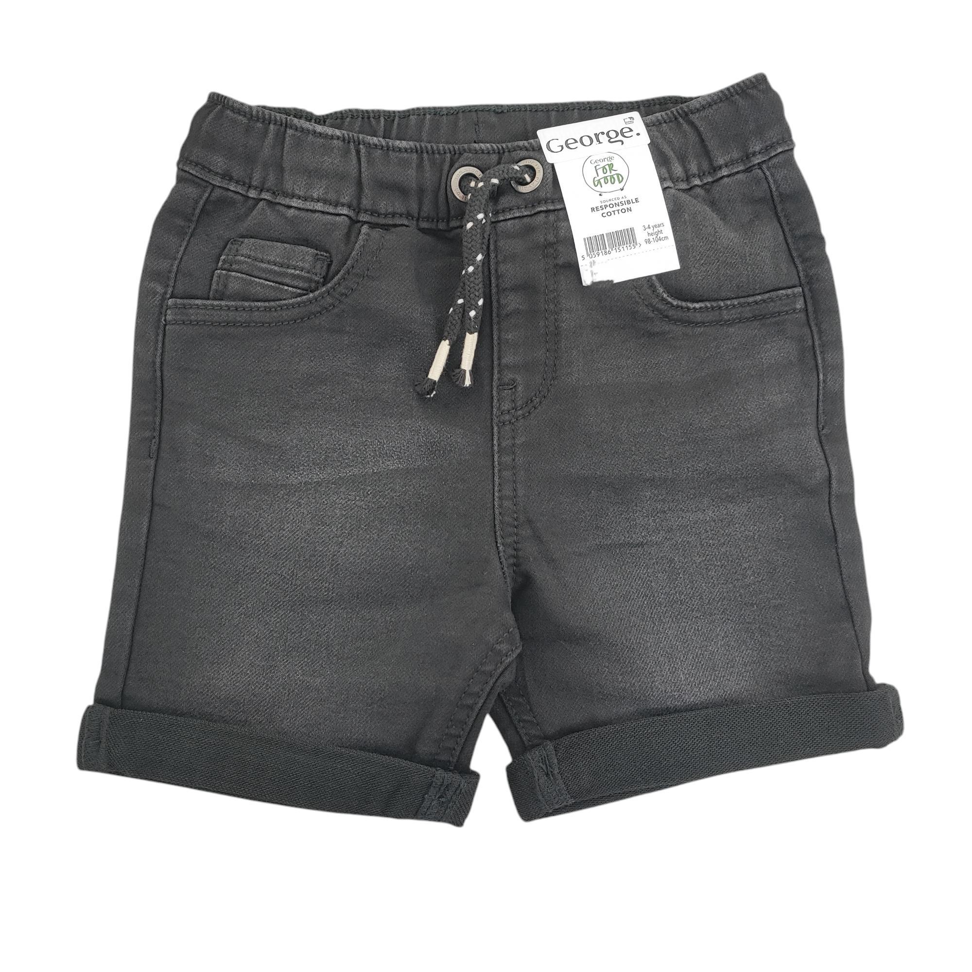 Шорти джинсові дитячі для хлопчика George 98-104 см Чорний (250122099)